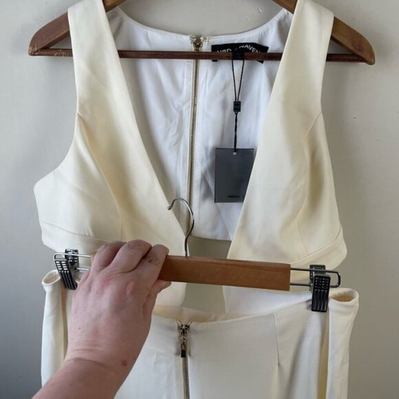 NBD x Naven revolve Ivory Jumpsuit size large cutout wide leg new NWT - Picture 6 of 16